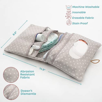 HAMUR Baby Diaper Bag Organizer – Compact & Foldable Stroller Pouch for Newborn Essentials | Travel-Friendly | Fits Boys & Girls ( Fox) - color: Fox