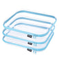 YQBRAO 3-Pack Large Clear Hard Shell Zipper Case, 1.2mm Rigid Toy & Cosmetic Bags, Heavy-Duty Diaper Bag Pouch Set with YKK Zippers, Waterproof Travel & Makeup Storage (Blue) - color: Blue, size: 3 Pack(L)