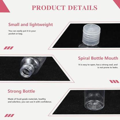 100 Pcs 1 OZ Travel Bottles with Flip Cap - 30 ml Clear Plastic Travel Size Containers, Portable Leak Proof Squeeze Bottles Refillable Empty Cosmetic Containers for Liquid Shampoo Lotion, Clear