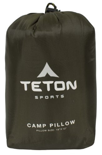 TETON Sports Camp Pillow; Great for Travel, Camping and Backpacking; Washable, Green - color: Green
