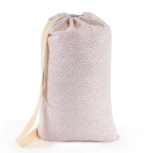 Laundry Bag, Dirty Backpack Laundry Bag For College Travel Laundromat Apartment, With Handles 29" X 18" (Pink Florals) - color: Pink Florals