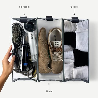 Cadence Parcel - Clear Kit with Magnetic Closure - Durable and Leak-Resistant Travel Toiletry Kit - Modular Design - Hygiene Bag for Travel Essentials - 4 Qt - Pebble - color: Pebble, size: Extra Large