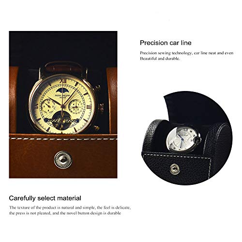 Oirlv Luxury Leather Watch Storage Box Travel Single Watch Case Watch Gift Box for Christmas Anniversary Birthday(Brown) - color: Brown