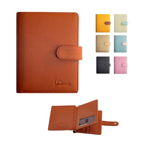Valante 3-fold RFID AirTag travel passport wallet with 21 pockets and card slots (Brown, 6 * 4 inch) - color: Brown