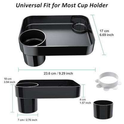Car Seat Snack Tray for Kids, Mess-Free Square Travel Tray Cup Holder Snack Tray, Durable Car Food Tray for Toddlers, Fit Kids Travel Road Trip Essentials (1, Black) - color: black