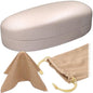 MyEyeglassCase Hard Sunglasses case - Women Glasses Case Holder - Large Durable Eyeglass Case Hard Shell with Pouch & Cloth - color: Cream Pearl