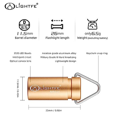 MINI01 Keychain Flashlight mini Keychain Light is Light, Small, and Bright (Mini01-Gold) - color: Mini01-Gold