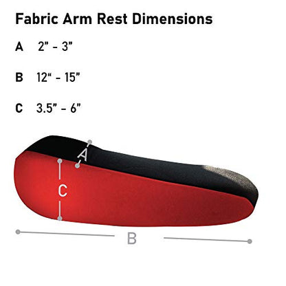 FH Group Flat Cloth Fabric Red Armrest Cover Semi-Universal Fit, One Pair Red - color: Red, style: Armrest Cover
