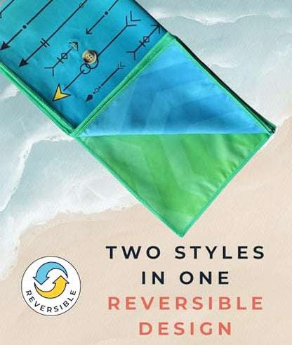 3-in-1 Wearable Beach Wrap & Lightweight Travel Towel – Sarong with Secure Button Closure, Quick-Dry Sand-Free Microfiber, Adjustable Fit (64”x33”, Fits S–4X), Compact Pool & Beach Essential - color: Green Arrows