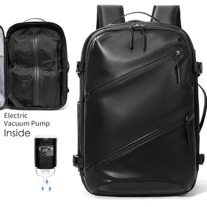 Vacuum laptop bag Compression Backpack Expandable, TSA-Approved Carry-On Water-Resistant Design for Travel with air pump (Pump included, Large) - color: Pump included