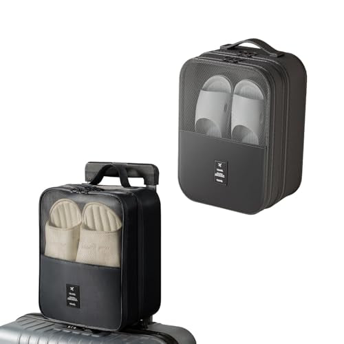 Resdenio 2 Pack Shoe Bags for Travel - Holds 3 Pair of Shoes, Portable Shoes Storage Bag Organizer, Travel Luggage Shoe Organizer for Women and Teenager (Black) - color: Black