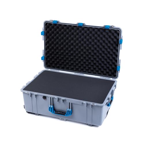 Silver Pelican 1650 Large Case - Comes with Pick & Pluck Foam - Blue Handles & Latches. - color: Blue Handles & Latches