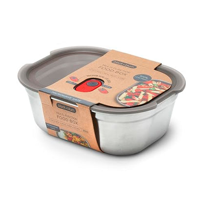 BLACK + BLUM Microwavable Stainless Steel Lunch Box | Multi-Function, Vacuum Sealed Container for Healthy Food | Portable and Stackable Food Storage for Office and Outdoor | 30 oz / 900ml - size: Medium Box (900ml)