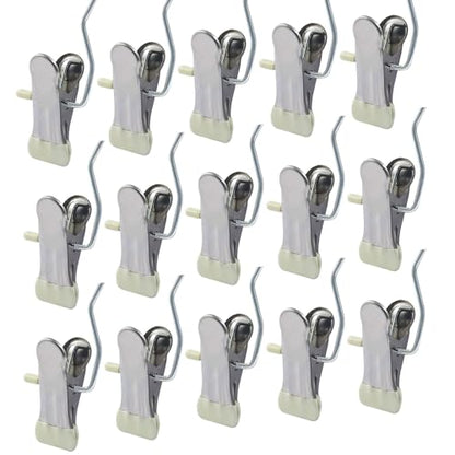 15 Pack Stainless Steel Boot Hangers Clips, Laundry Hooks Hanging Clips, Space Saving Boot Holder Clips for Closet Travel(White) - color: White