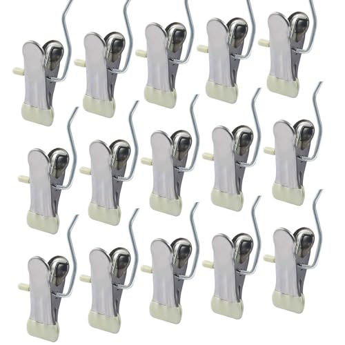 15 Pack Stainless Steel Boot Hangers Clips, Laundry Hooks Hanging Clips, Space Saving Boot Holder Clips for Closet Travel(White) - color: White