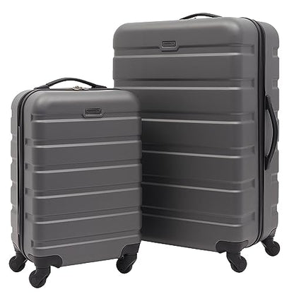 Travelers Club Harper Luggage, Charcoal, 2 Piece Set - color: Charcoal, size: 2-Piece Set (28-Inch & 20-Inch)