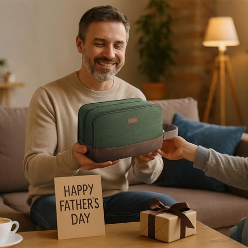 WANDF Travel Toiletry Bag for Men Large Toiletries Shaving Bag Water Resistant Hanging Dopp Kit Travel Accessories Bag for Women Men (Green) - color: Green
