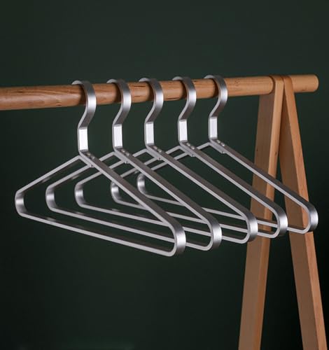 Premium Matte Silvery Aluminum Coat Hangers 6 Piece Set, 17.7” Extra Smooth & Durable Metal Shirt Dress Hanger,Aluminum Alloy Hanger,Clothing Support,Clothing Hang - style: Silver Thick Hanger（6）