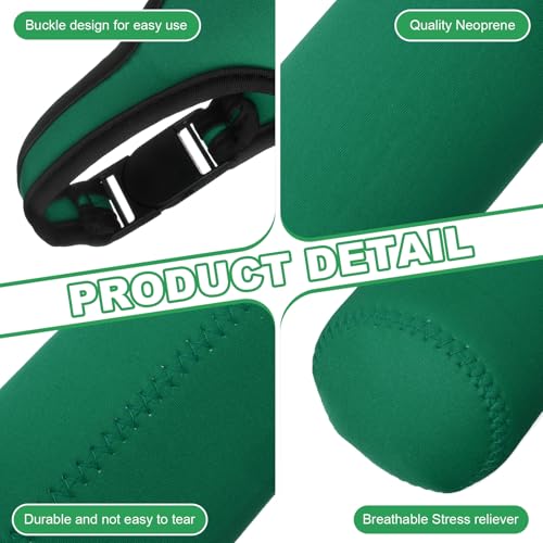 uxcell 2pcs Neoprene Carrier Water Bottle Sleeve, 15.5-20oz Insulated Water Glass Bottle Carrier Bag Collapsible Drink Bottle Sleeve Cover Holder with Handle, Dark Green - color: Dark Green
