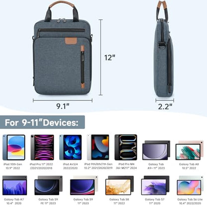 9-11 Inch Tablet Sleeve Bag, Padded Protective Travel Carrying Case for iPad A16 2025, iPad Air M4 11-inch 2026 M3 M2, iPad Pro M5/M4 11 inch, iPad 10/9/8/7th, Galaxy Tab A9+/S9/S8 11" - color: Blue, size: 9-11 Inch