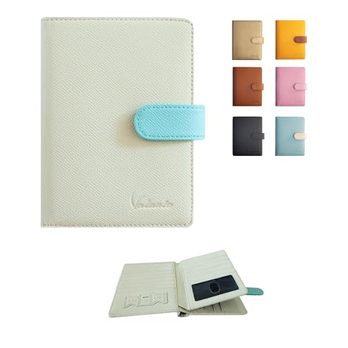Valante 3-fold RFID AirTag Travel Passport Wallet with 21 Pockets and Card Slots (Light Beige, 6 * 4 inch) - color: Light Beige