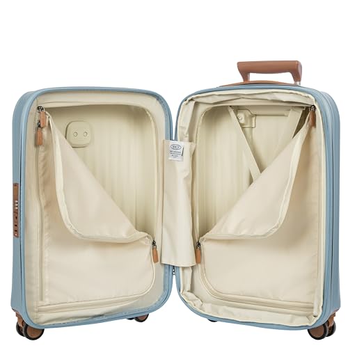 Bric's Taormina Ultra-Light Carry-On Spinner – Airline Approved Expandable Hard Shell Suitcase with TSA Lock, Anti-Tamper Zippers & Built-In USB Port - 21 Inch, Sky Blue - color: Sky Blue, size: Carry-On