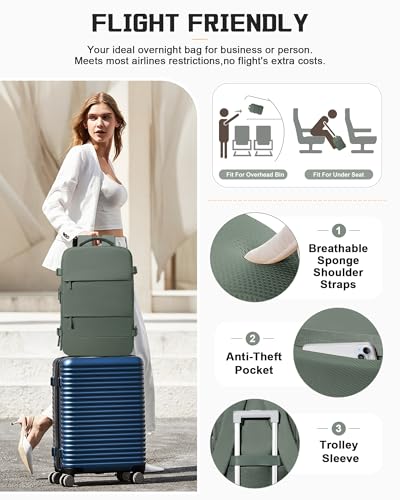 wepadre Vacuum Backpack Travel with Pump Travel Backpack with Vacuum System Expandable Vacpack Compression Backpacks for Travel Easy Vac Pack Carry on Luggage - color: Army Green