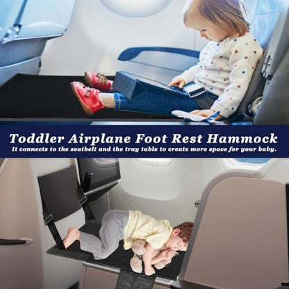Airplane Footrest for Kids, Toddler Travel Bed for Sirplane, Seat Extender Airplane for Leg Rest and Lie Down, Flying Travel Essentials for Baby