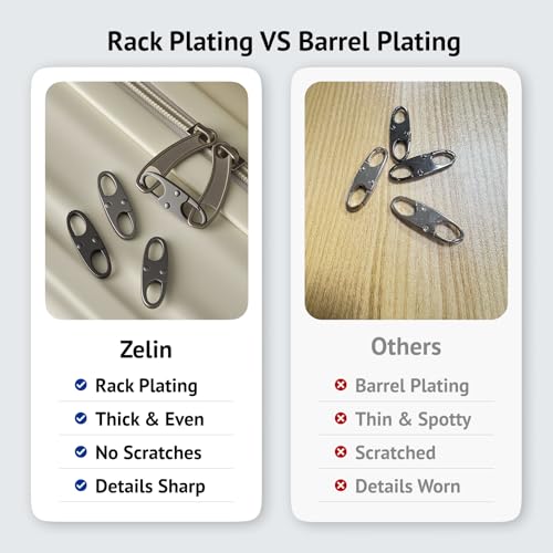 zelin Anti Theft Zipper Clips Double Opening Small Carabiner Clips, 8Pcs Elegant Zinc Alloy Zipper Pull Replacement for Travel, Commuting and Camping (Frost Silver) - color: 8 Frost Silver