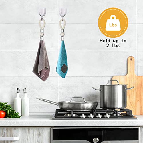 8 Pcs Kitchen Towel Clips, Metal Bath Towel Clips for Hooks, Hand Towels Hook with Loop Cotton for Home Kitchen Bathroom