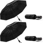 Repel Windproof Travel Umbrella - Compact & Withstands Winds up to 100MPH , Strongest Premium Auto Folding Umbrella for Rain and Sun - Durable, Light & Portable for Women & Men , Fits Backpack & Cars - color: 02. Black (2 Pack)