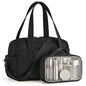 Percover Weekender Bag for Women, Ultra Lightweight Travel Duffle, Carry On Personal Item Overnight Bag with Toiletry Pouch & Compartments, Quilted Gym & Travel Bag, Midnight Black - color: Midnight Black