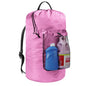 Laundry Bag with Shoulder Straps and Mesh Pocket Laundry Backpack Large Portable Laundry Hamper for College Laundromat Apartment - color: Pink