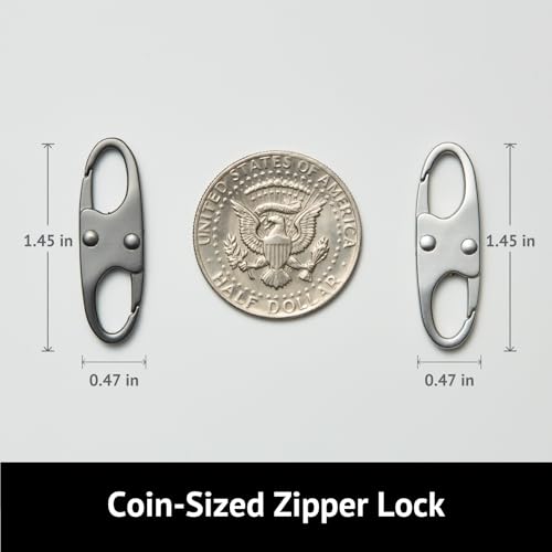 zelin 4pcs Zipper Clips Anti Theft, Airplane Gadgets and Travel Essentials, Excellent Metal Small Carabiner Clip for Backpacks and Anti Theft Crossbody Bags for Women (2Grey, 2Silver) - color: Grey (2) and Silver (2)