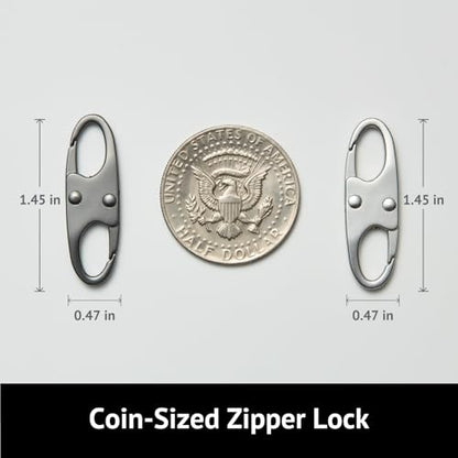 zelin 4pcs Zipper Clips Anti Theft, Airplane Gadgets and Travel Essentials, Excellent Metal Small Carabiner Clip for Backpacks and Anti Theft Crossbody Bags for Women (2Grey, 2Silver) - color: Grey (2) and Silver (2)