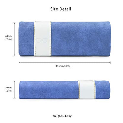 LifeArt Eyeglass Case Hard Shell, Portable Sunglass Case, Fashionable PU Leather Eyeglass Case, Lightweight - color: B_641_blue