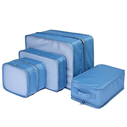 JJ POWER Travel Packing Cubes, Luggage Organizers with Shoe Bag - color: Sea Blue