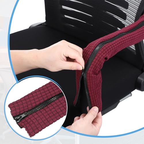 PATIKIL 22x4.3 in Office Chair Armrest Covers, 1 Pair Office Chair Arm Covers Long Computer Chairs Arm Rest Cover with Zipper Removable Rest Slipcover Hand Rest Protector, Pine Green - color: Pine Green, size: 22"