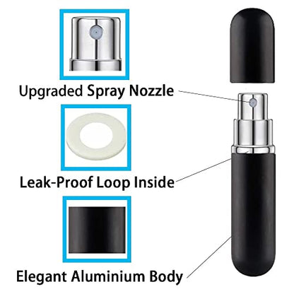 Spray Bottle Pink Black Yellow Bottle Travel Refillable, Portable Mini Refillable Atomizer 5ml, Little Perfume Spray Bottles, Small Perfume Bottles With 1 Flat Tool (3+1 Pack) - color: Black+Yellow+Pink