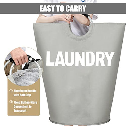 DOKEHOM 160L XX-Large Laundry Basket (7 Colors), Collapsible Laundry Bag, Foldable Laundry Hamper, Folding Washing Bin (Grey, XXL) - color: Light Grey, size: 160L