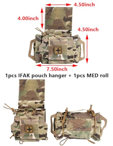 SABADO Rapid/Quick Deploy First Aid Kit Pack Tactical IFAK Pouch Two-Piece System Med Roll Carrier Hypalon Handle Outdoor Sport Hunting Bag - color: CP