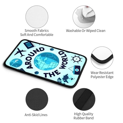 Travelling on Airplane 2 Print Car Center Console Cover Universal Neoprene Car Armrest Storage Box Decoration Protector Pad for Car Truck SUV, Interior Accessories
