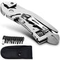 Multitool Wrench With 7 Tools/Pliers/Wire Cutter/Flat Screwdriver/Phillips Screwdriver/Portable Folding Multifunctional Adjustable Multi Purpose Stainless Steel Tool - color: Silver