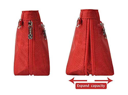 Vercord Expandable Nylon Handbag Purse Organizer Insert Liner Shaper Bag in Bag Red Medium - color: Red, size: Medium