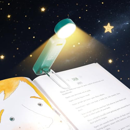 VAVOFO USB Rechargeable Book Light, Blue Light Blocking, Amber Light Clip On Bookmark Shaped Reading Light, Eye Care 6 LEDs Book Light for Bookworms Reading in Bed with 9 Lighting Modes (Dark Green) - color: Dark Green