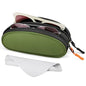 Marvolia Double Glasses Case Large Soft Eyeglass Case for Women Men Portable Zipper Sunglasses Pouch with Keychain Clip - color: Green