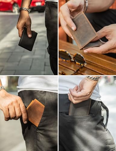 Handcrafted Genuine Leather Wallets, Minimalist Cardholders, and Passport Covers, Handmade Gift - color: Camel, style: Trifold Wallet