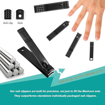 Nail Clippers Set, 26 Piece Manicure Set & Pedicure Kit, Stainless Steel Fingernail & Toenail Clipper Cutters, Professional Nail Care Tools with Luxurious Travel Case for Men and Women, Brown - color: Brown