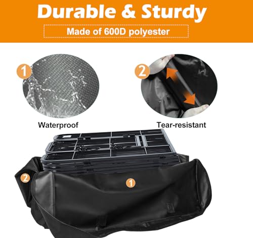 LWFCOEE Dog Playpen Storage Bag, 24/32/40 Inch Waterproof Heavy Duty Dog Fence Travel Bag with Handle for RV Trip, Fits 8 Panels Dogs Pen and 9 Stakes, 40.5"x28.6"x6.5" - style: Fits Under 40"hx28"w 8 Panels Dog Playpen and 9 Stakes