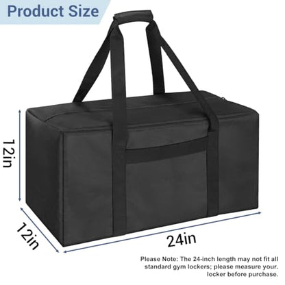 COOLBEBE 24x12x12 Inch Travel Duffle Bag (53L), Mid-Size Weekender for Overnight Trips, Camping, and Sports Gear Hauling, Water Resistant, Black - size: 24” x 12” x 12”